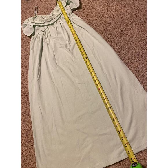 Zara Light Green Eyelet Maxi Dress Fairycore Boho Cottegecore Sleeveless Summer - Picture 4 of 5